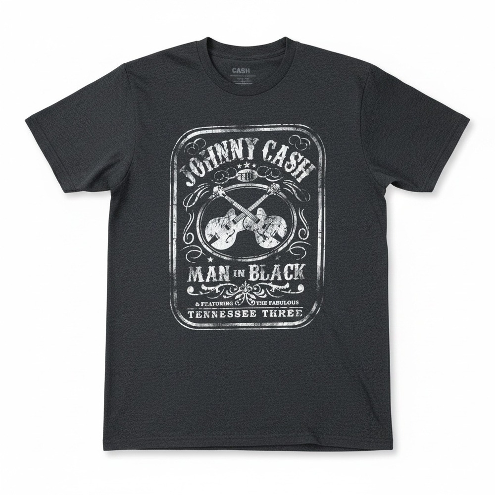 Johnny Cash Man in Black Graphic Tee Men's M/L  Country Music Vintage-Style